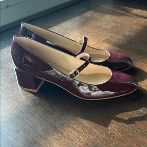 Stuart Weitzman Burgundy Mary Jane Heels